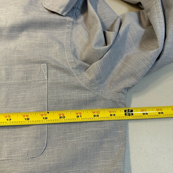 GAP Men's Button Down Blue Striped XL Slim Fit Long Sleeve Chest Pocket Shirt - Picture 10 of 11